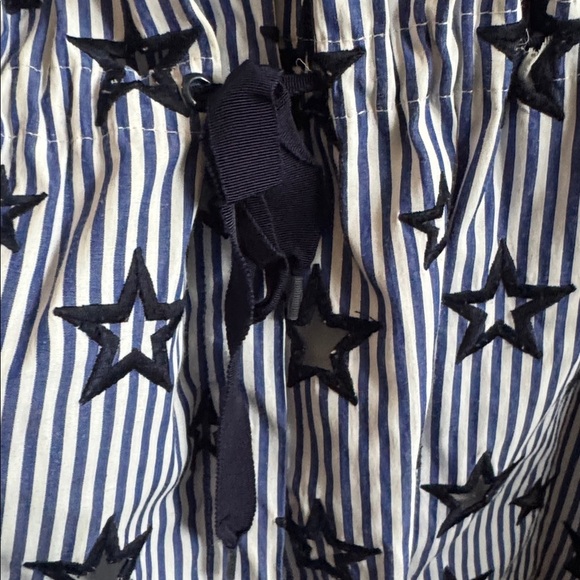 Sandro Navy Blue and White Star Cut-out Patterned Button Up Shirt Style Dress - Picture 6 of 8